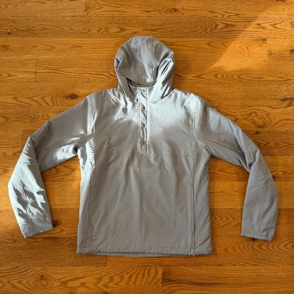 NWOT Peter Millar Approach Insulated Half-Snap Hoodie in Gale/Grey  (Size Small) - Picture 2 of 11